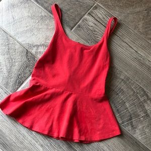 Women's Coral Peplum Top